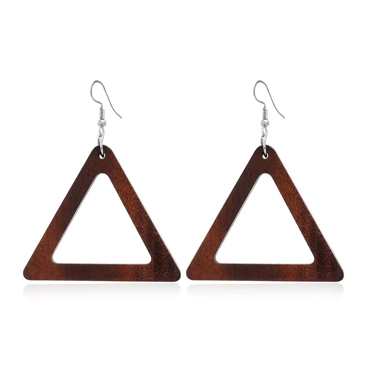 1 Pair Retro Ethnic Style Geometric Circle Tree Wood Drop Earrings