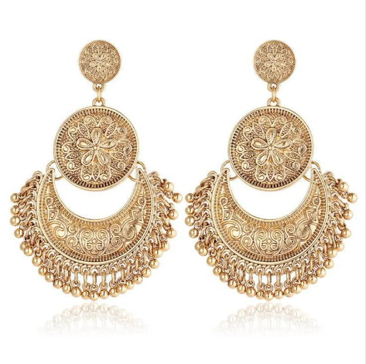 1 Pair Retro Ethnic Style Geometric Plating Alloy Drop Earrings