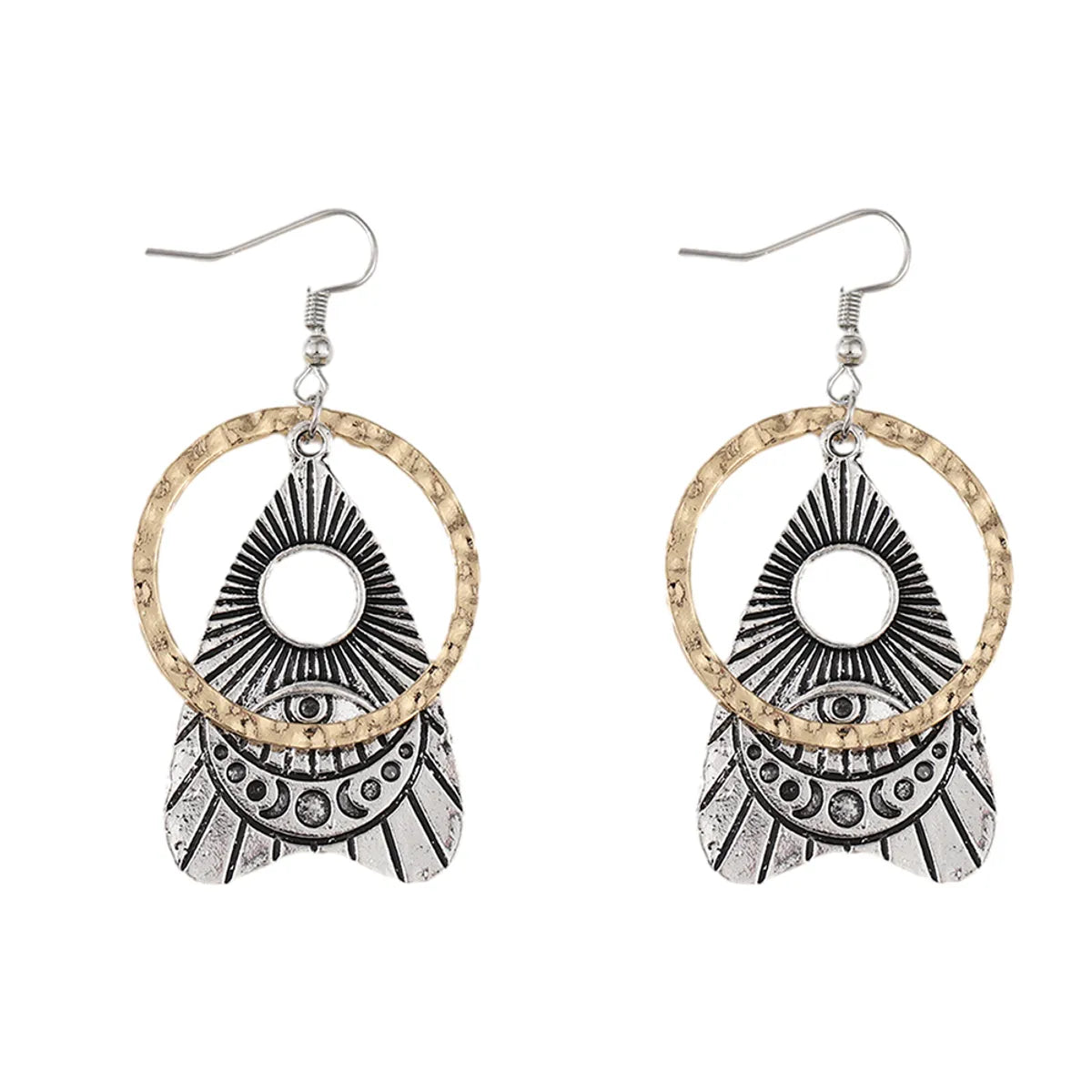 1 Pair Retro Ethnic Style Solid Color Hollow Out Zinc Alloy Drop Earrings