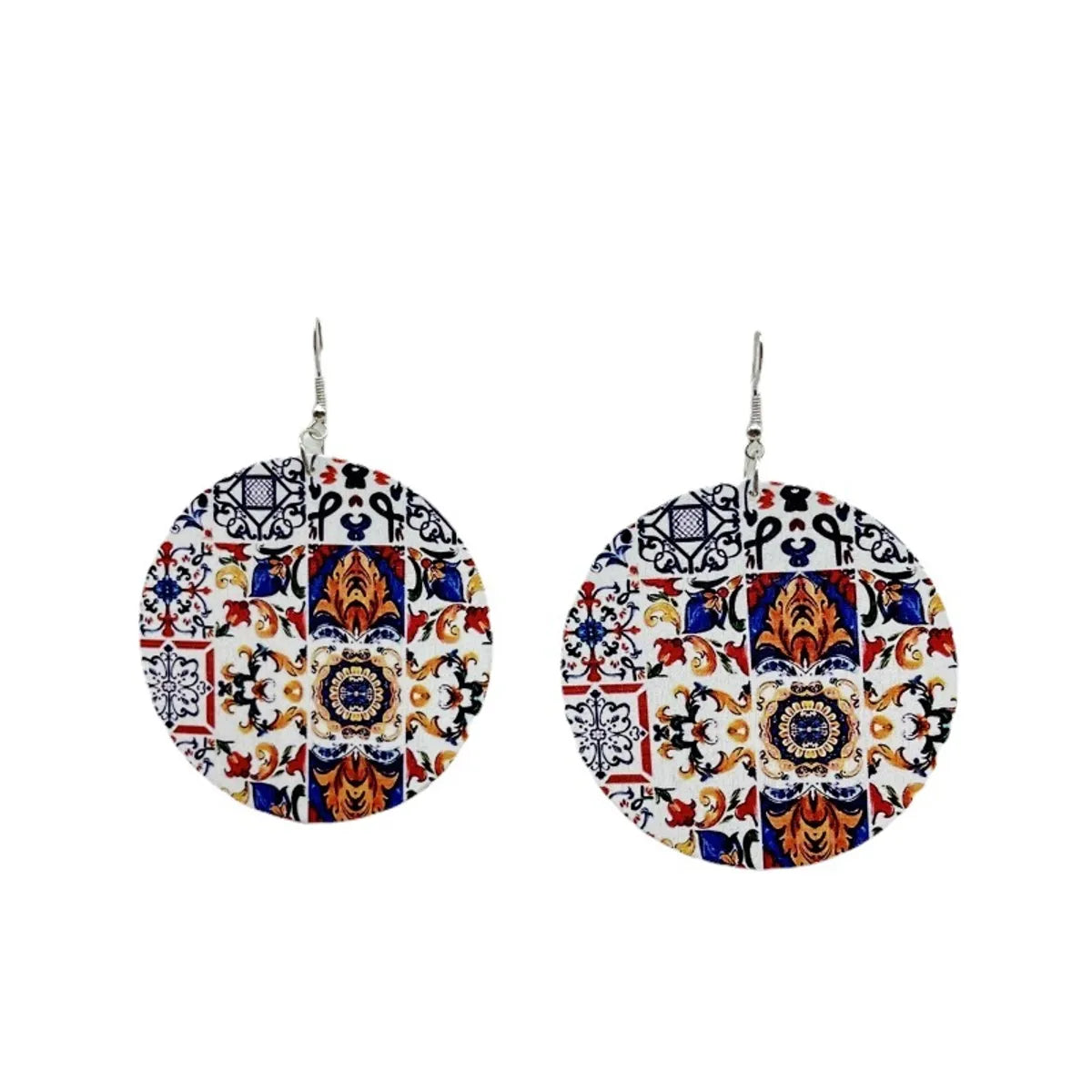 1 Pair Retro Ethnic Style Sun Stoving Varnish Wood Drop Earrings