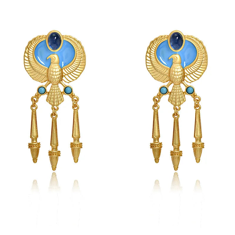 1 Pair Retro Exaggerated Eagle Enamel Alloy Drop Earrings