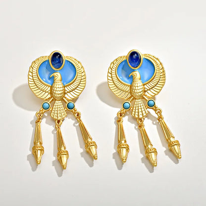 1 Pair Retro Exaggerated Eagle Enamel Alloy Drop Earrings