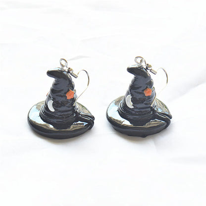 1 Pair Retro Exaggerated Funny Halloween Pattern Alloy Resin Drop Earrings