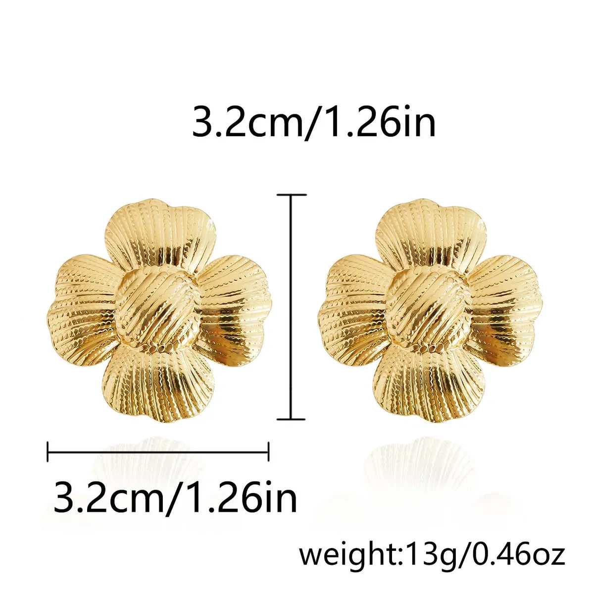 1 Pair Retro Exaggerated Leaf Flower 201 Stainless Steel Ear Studs