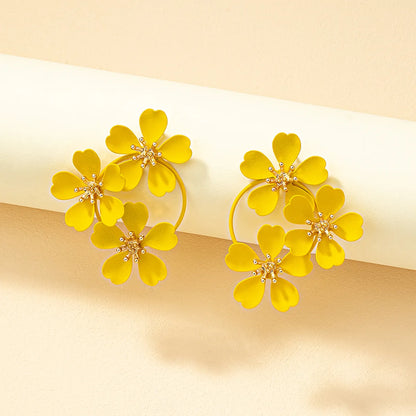 1 Pair Retro Flower Alloy Plating Women'S Earrings