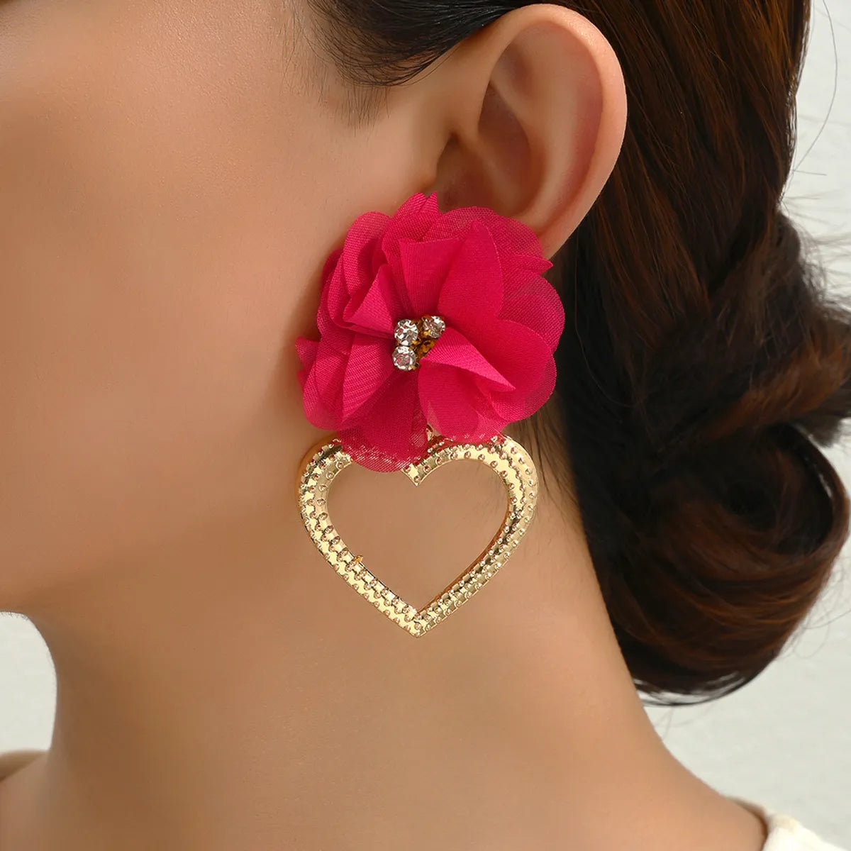 1 Pair Retro Flower Metal Plating Women's Drop Earrings