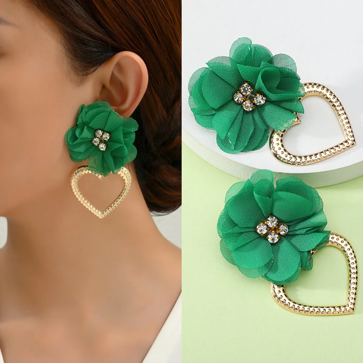 1 Pair Retro Flower Metal Plating Women's Drop Earrings