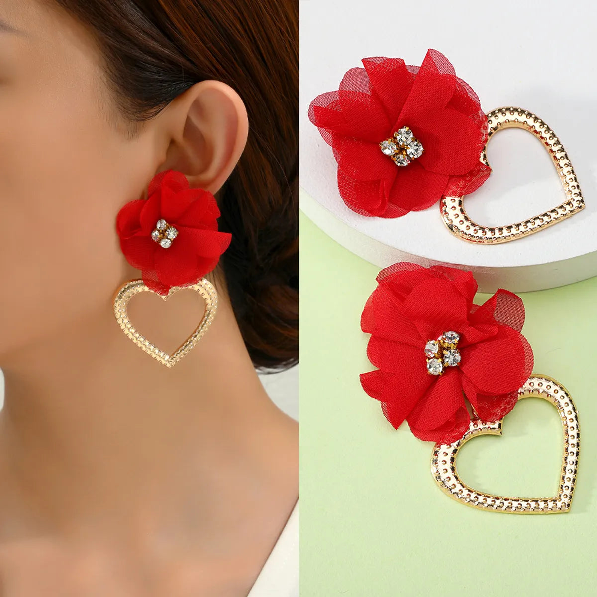 1 Pair Retro Flower Metal Plating Women's Drop Earrings