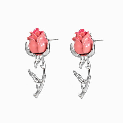 1 Pair Retro Flower Plating Alloy Ear Studs