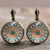 1 Pair Retro French Style Bohemian Geometric Inlay Alloy Glass Earrings