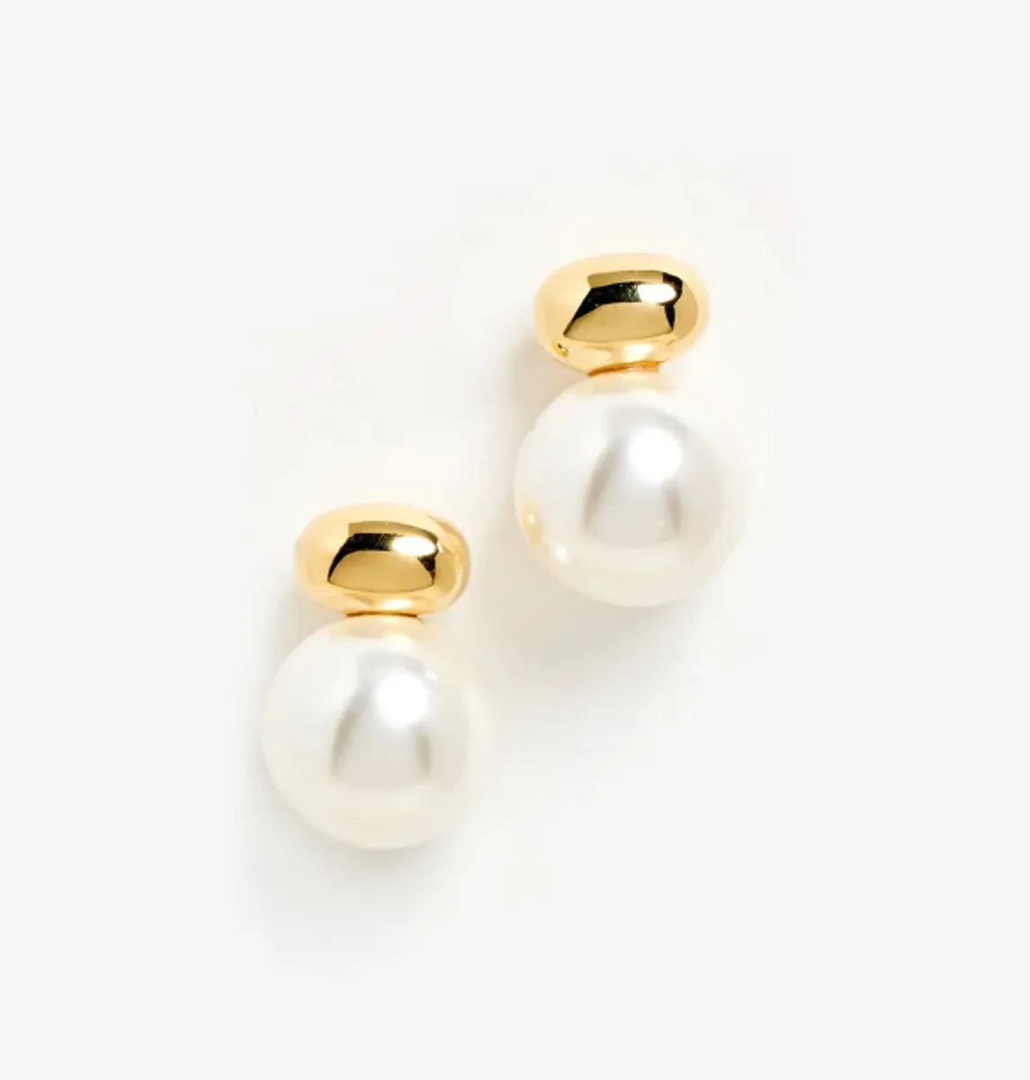 1 Pair Retro French Style Commute Geometric Inlay 304 Stainless Steel Artificial Pearls 18K Gold Plated Ear Studs