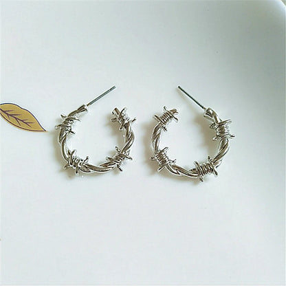 1 Pair Retro Geometric Alloy Plating Women's Ear Studs