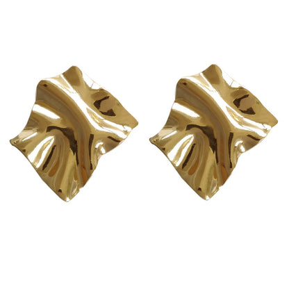 1 Pair Retro Geometric Alloy Pleated Women'S Ear Studs