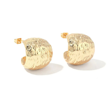 1 Pair Retro Geometric Copper 18K Gold Plated Ear Studs