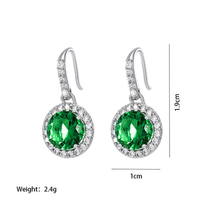 1 Pair Retro Xuping Geometric Inlay Alloy Zircon White Gold Plated Drop Earrings