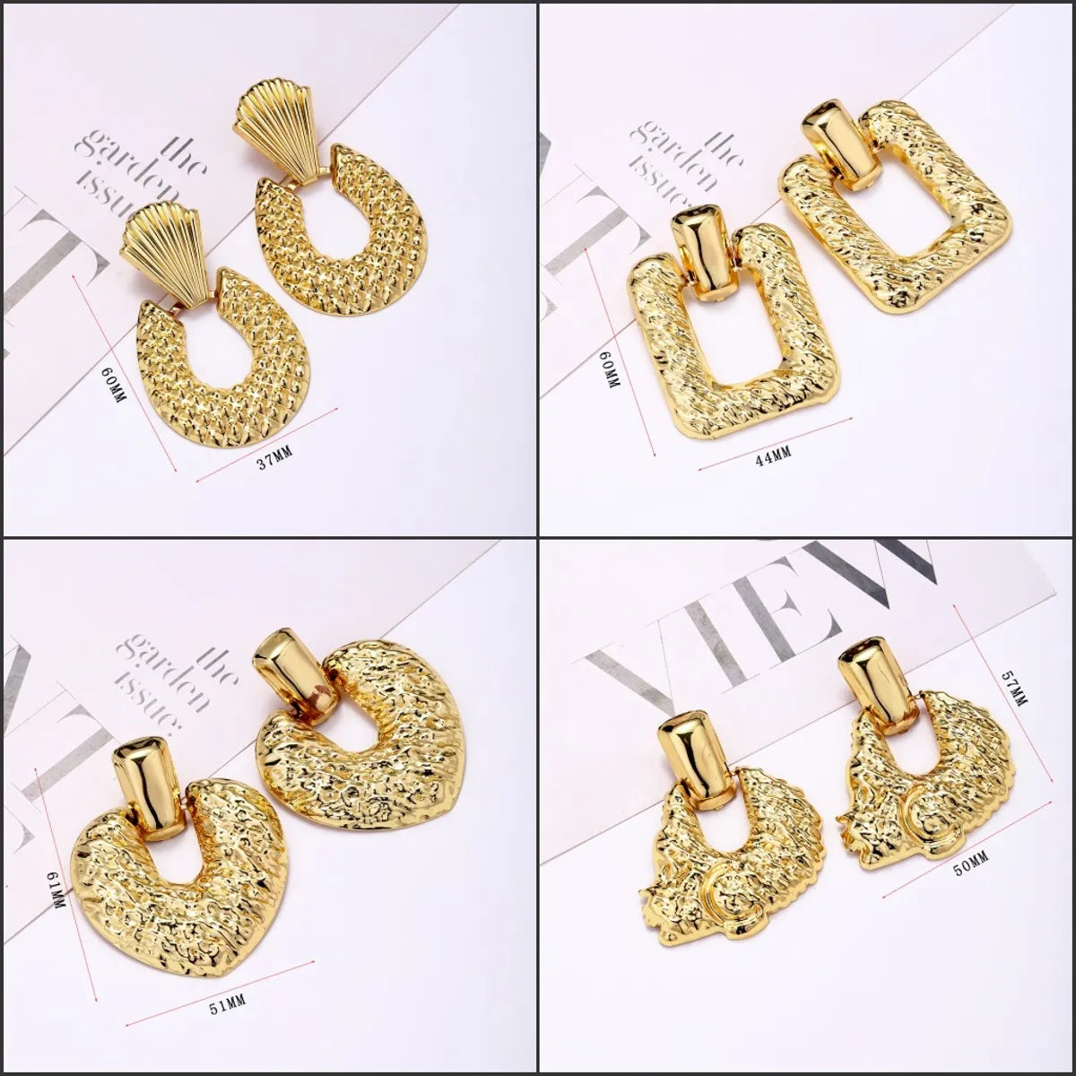 1 Pair Retro Geometric Metal Plating Women'S Drop Earrings