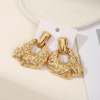 1 Pair Retro Geometric Metal Plating Women'S Drop Earrings