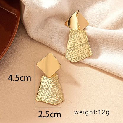 1 Pair Retro Geometric Plating Alloy 14k Gold Plated Drop Earrings