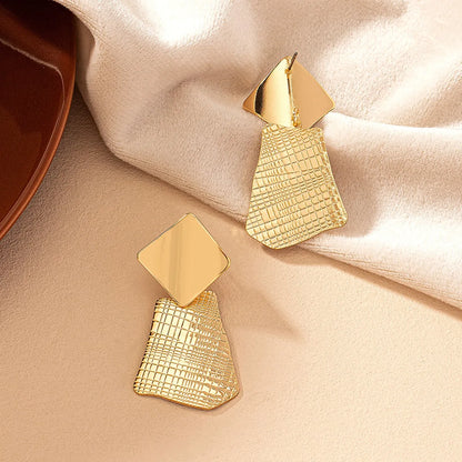 1 Pair Retro Geometric Plating Alloy 14k Gold Plated Drop Earrings