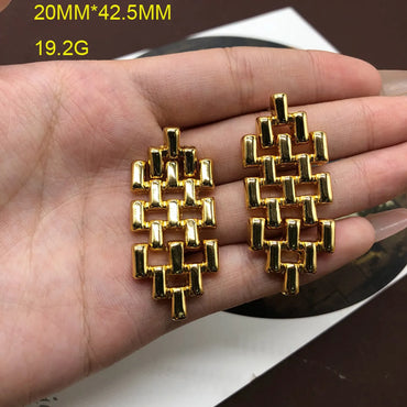 1 Pair Retro Geometric Plating Alloy Ear Studs