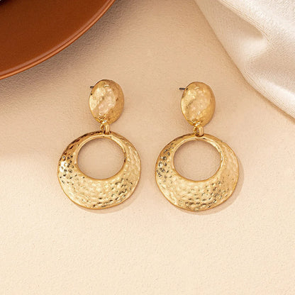 1 Pair Retro Geometric Plating Alloy Gold Plated Drop Earrings