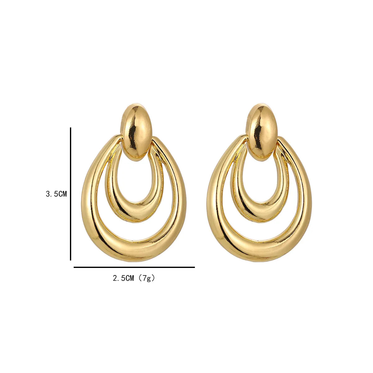 1 Pair Retro Geometric Plating Copper Ear Studs