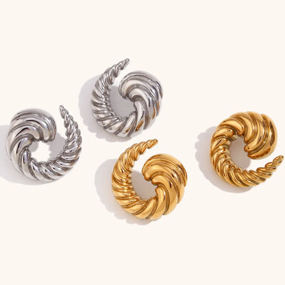 1 Pair Retro Geometric Plating Stainless Steel Ear Studs