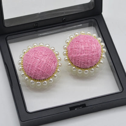 1 Pair Retro Geometric Round Plating Alloy Ear Studs