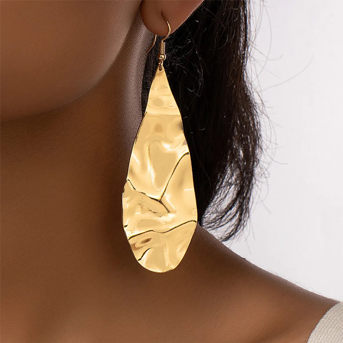 1 Pair Retro Geometric Water Droplets Plating Alloy Drop Earrings