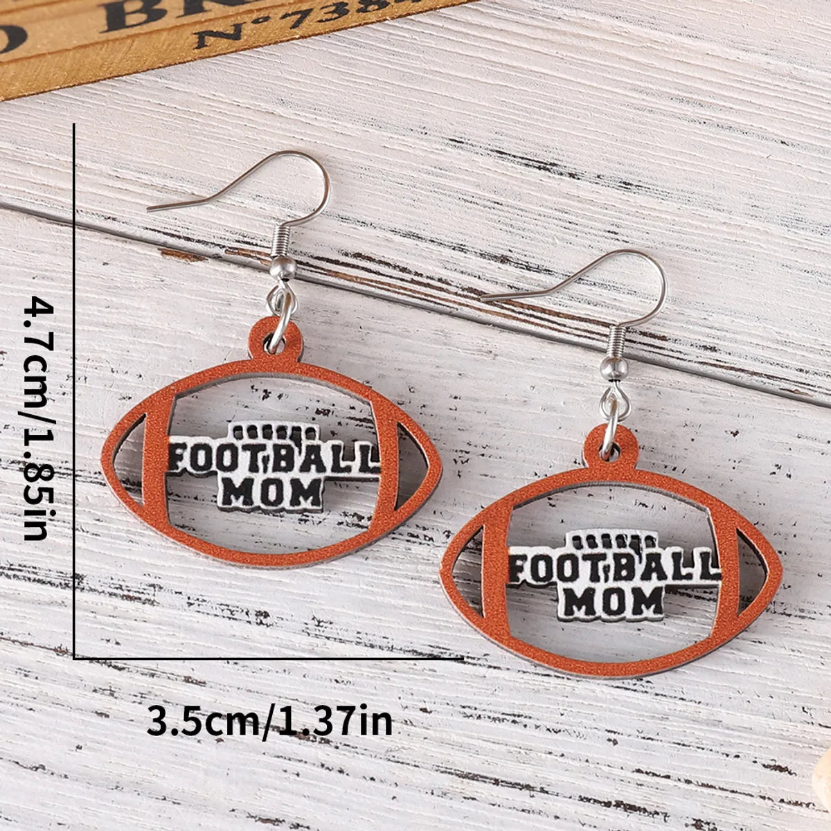 1 Pair Retro Geometric Wood Drop Earrings