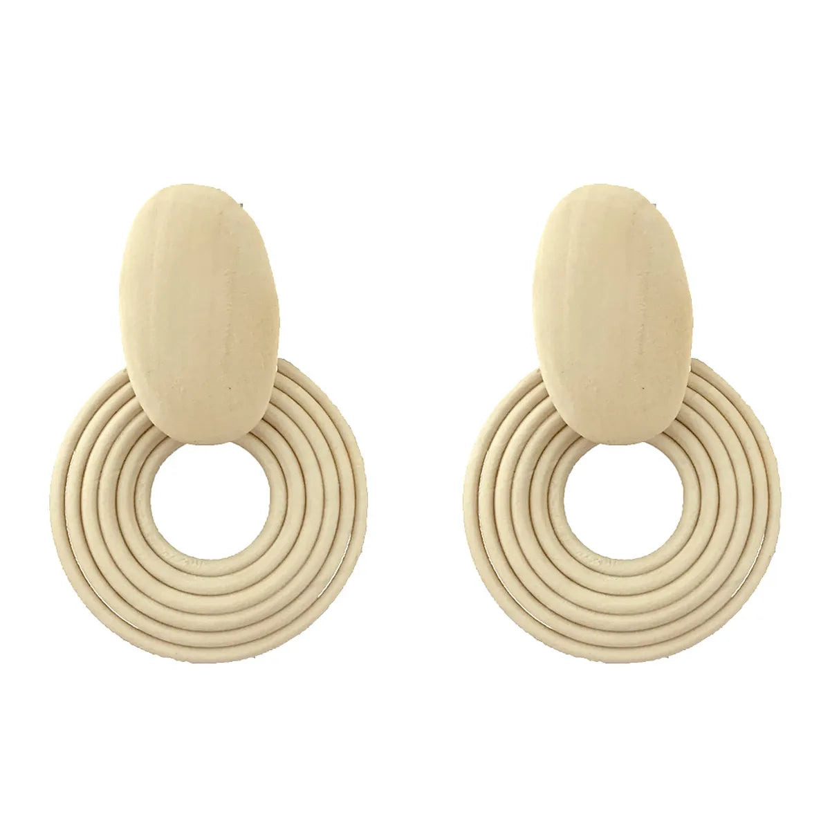 1 Pair Retro Geometric Wood Ear Studs