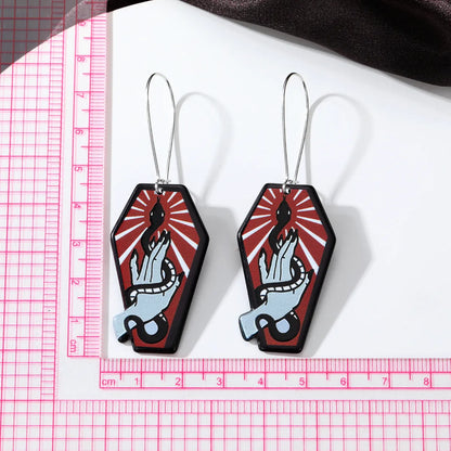 1 Pair Retro Hand Resin Halloween Women's Drop Earrings