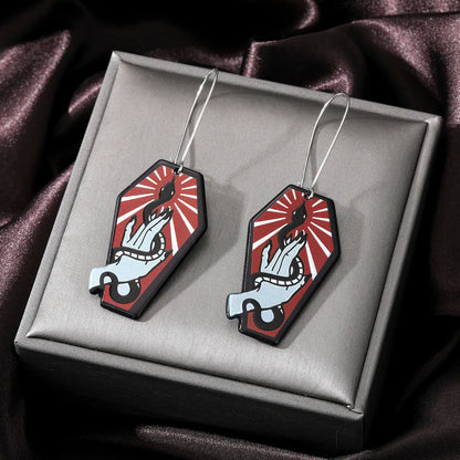 1 Pair Retro Hand Resin Halloween Women's Drop Earrings