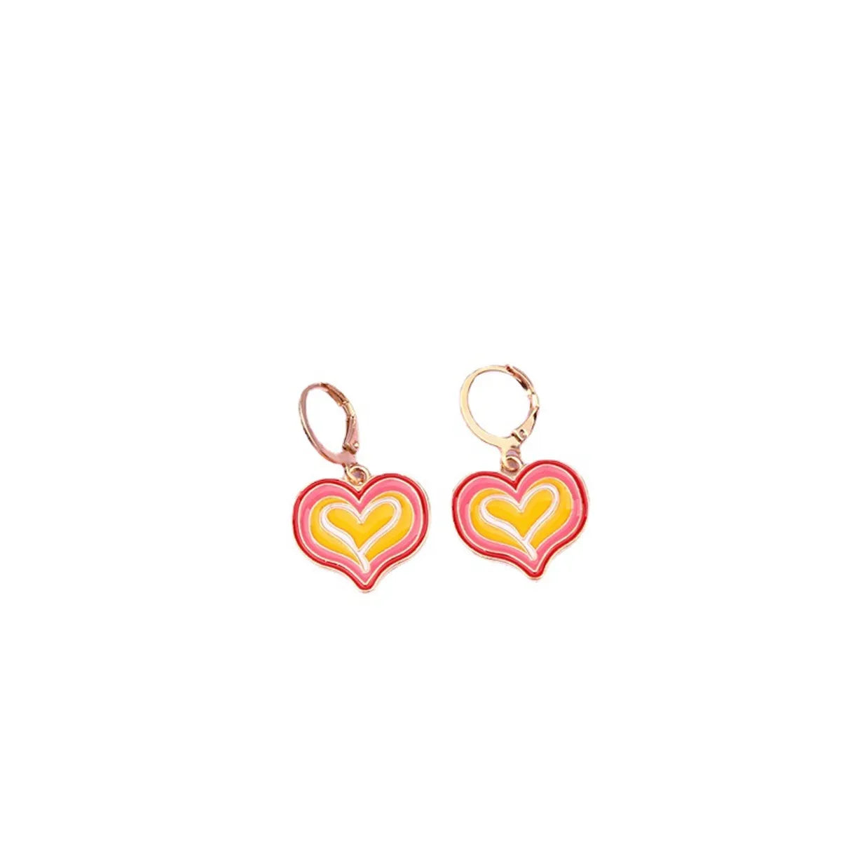 1 Pair Retro Heart Shape Alloy Enamel Women's Drop Earrings