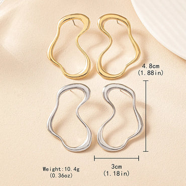 1 Pair Retro Irregular Alloy Zinc Ear Studs