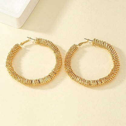 1 Pair Retro Lady Circle Plating Alloy Ferroalloy 14k Gold Plated Hoop Earrings