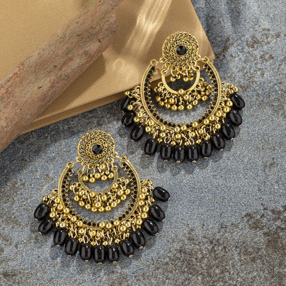 1 Pair Retro Lady Geometric Plating Arylic Alloy Drop Earrings