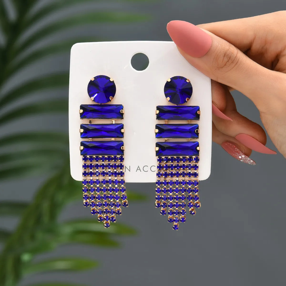 1 Pair Retro Lady Romantic Geometric Inlay Copper Alloy Glass Drop Earrings