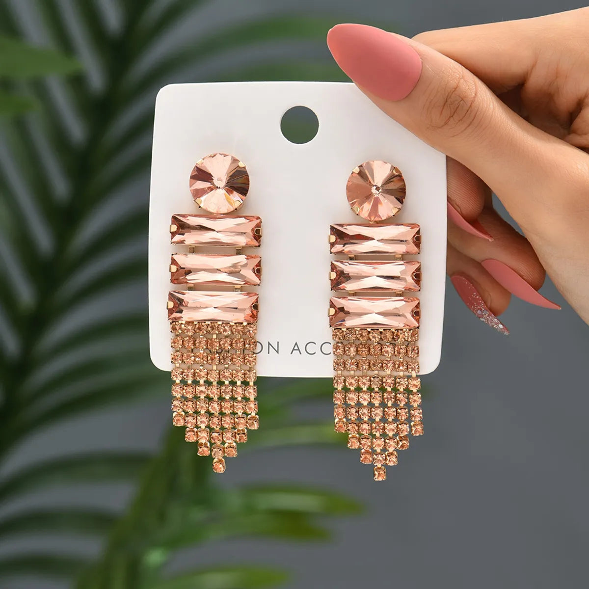 1 Pair Retro Lady Romantic Geometric Inlay Copper Alloy Glass Drop Earrings