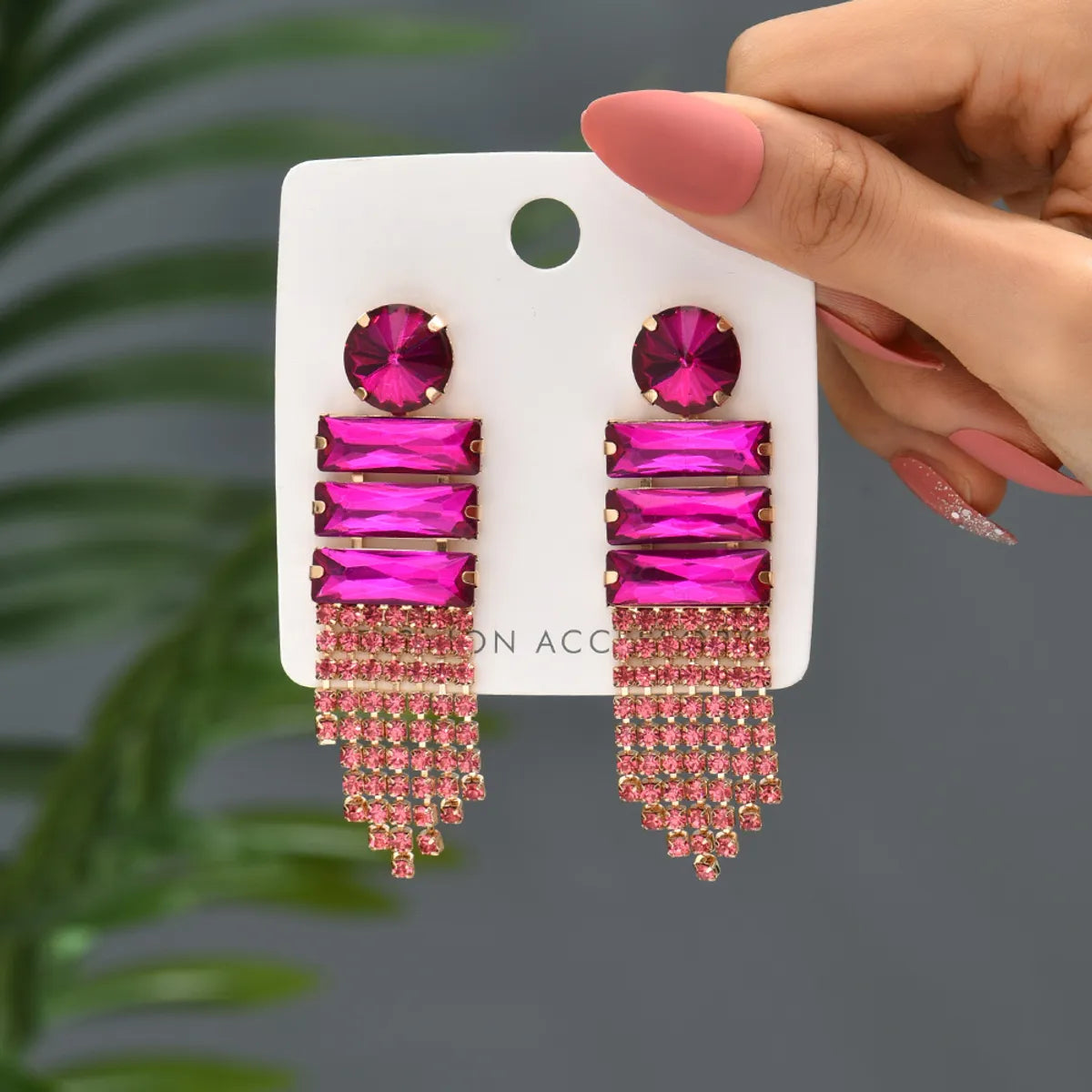 1 Pair Retro Lady Romantic Geometric Inlay Copper Alloy Glass Drop Earrings