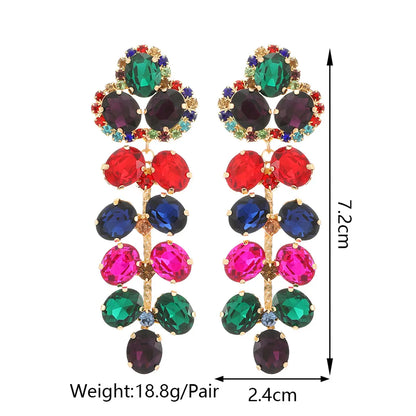 1 Pair Retro Lady Simple Style Geometric Rhinestone Plating Artificial Gemstones Women's Earrings