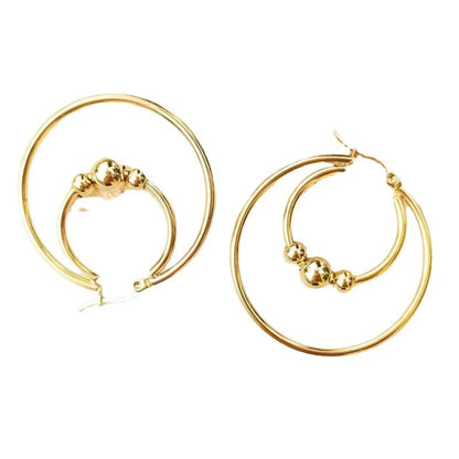 1 Pair Retro Lady Solid Color Plating Stainless Steel Hoop Earrings