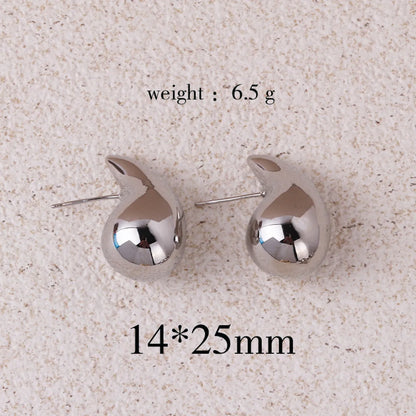 1 Pair Retro Lady Water Droplets Plating Copper Ear Studs