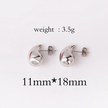 1 Pair Retro Lady Water Droplets Plating Copper Ear Studs