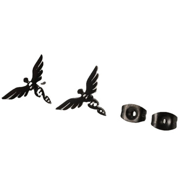 1 Pair Retro Lady Wings Plating Stainless Steel Ear Studs