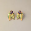 1 Pair Retro Leaves Inlay Alloy Rhinestones Ear Studs