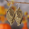 1 Pair Retro Leopard Sequins Layered Pu Leather Drop Earrings