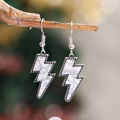 1 Pair Retro Lightning Alloy Drop Earrings