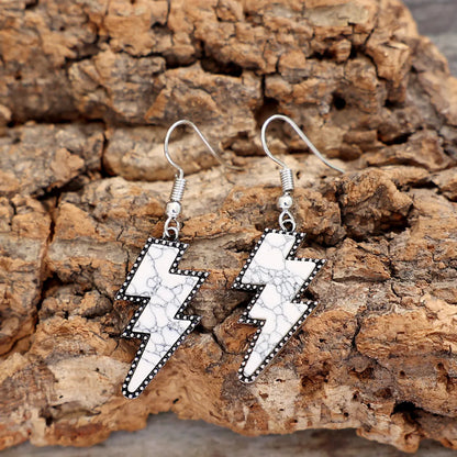 1 Pair Retro Lightning Alloy Drop Earrings