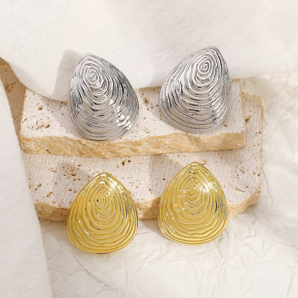 1 Pair Retro Marine Style Shell Alloy Ear Studs